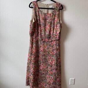 Pink pastels floral midi dress